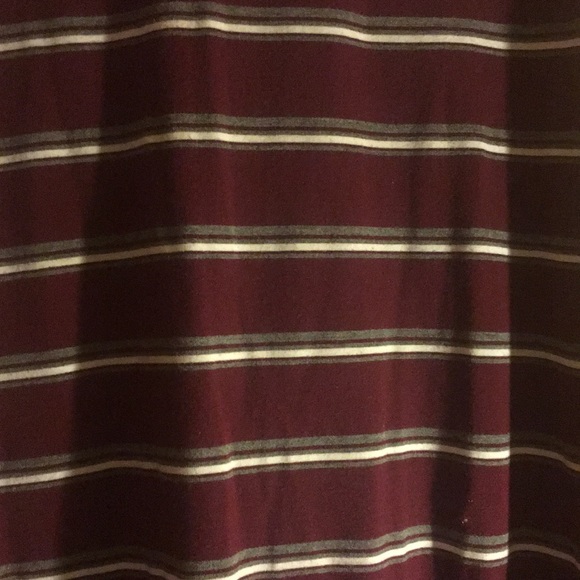 Maroon with white&gray striped T-shirt dress - Picture 2 of 3